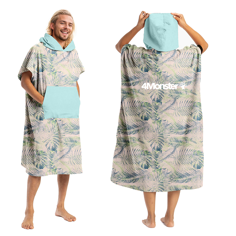 Customized Printing Changing Surf Poncho Swim Robe Quick Dry Microfiber Hooded Beach Towel