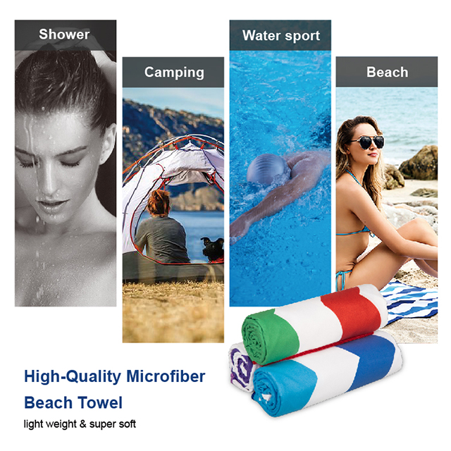 NEWEST WAVE COLORED BEACH TOWEL,TRAVEL TOWEL OEM FACTORY