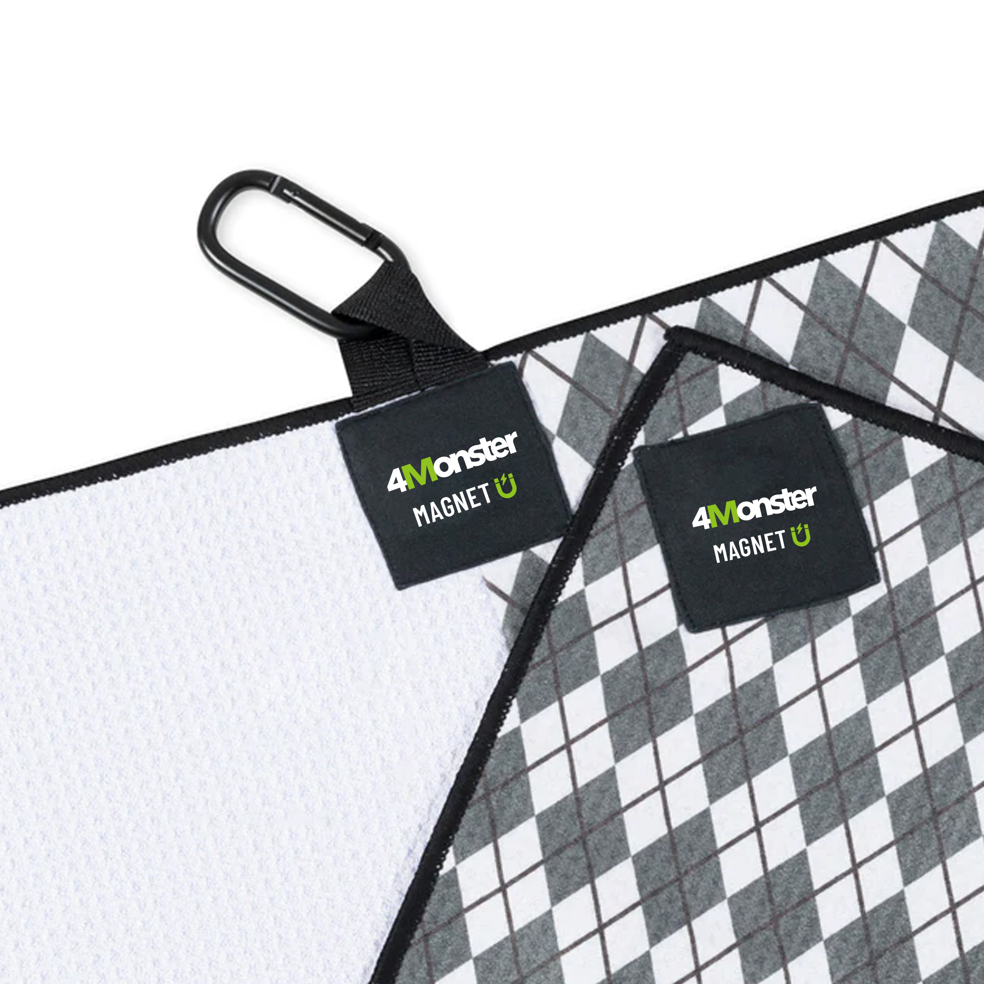 Custom Logo Printed Waffle Golf Accessories Clean Towel Golf With Magnet Clip