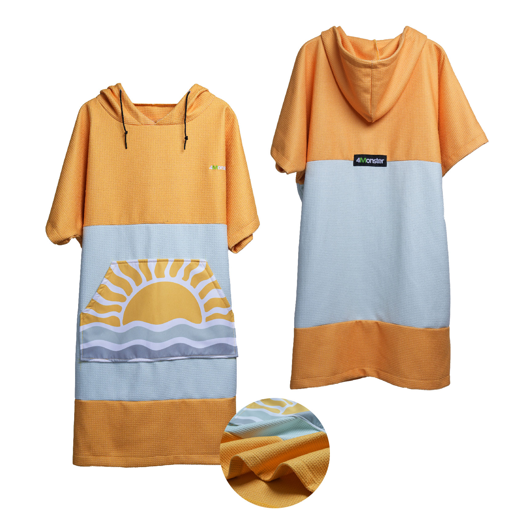 Custom Adult Beach Changing Poncho Quick Dry Microfiber Hooded Beach Towel With Logo