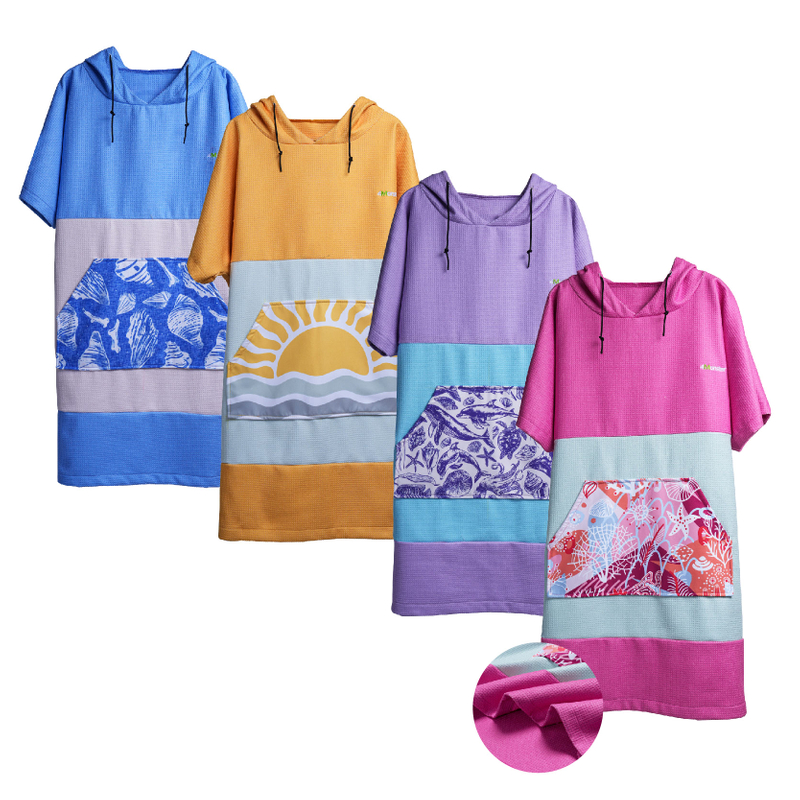Custom Adult Beach Changing Poncho Quick Dry Microfiber Hooded Beach Towel With Logo