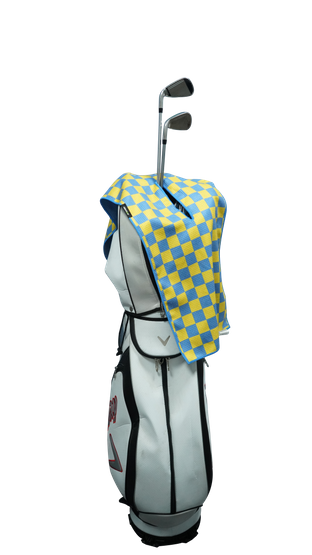 Free Design Luxury Golf Cleaning Towel Microfiber Waffle Golf Towel Custom Logo With Center Hole