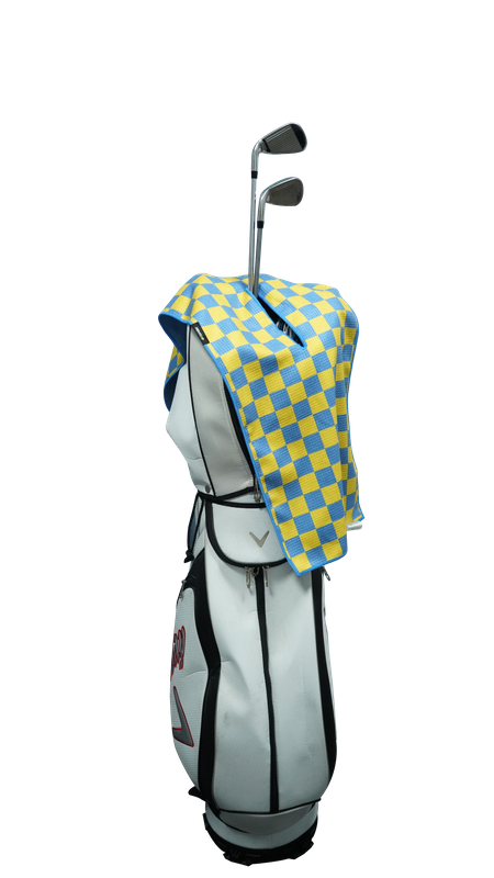 Free Design Luxury Golf Cleaning Towel Microfiber Waffle Golf Towel Custom Logo With Center Hole