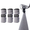 Custom Portable Magnetic Black Microfiber Golf Towel With Clip for Golf Carts and Bag