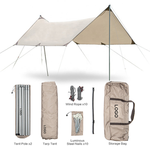 Custom Outdoor Camping Sun Shelter Beach Tent Waterproof Sunproof Portable Tarp Tent Rain Fly with Tent Pole