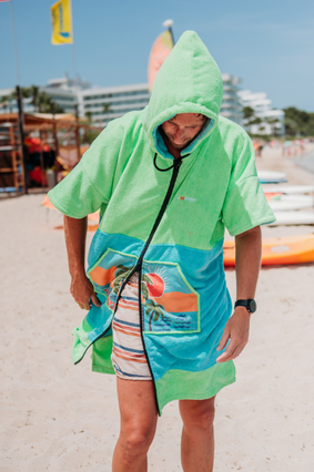Custom Terry Hooded Beach Poncho Towel Surf Poncho Changing Robe for Adult