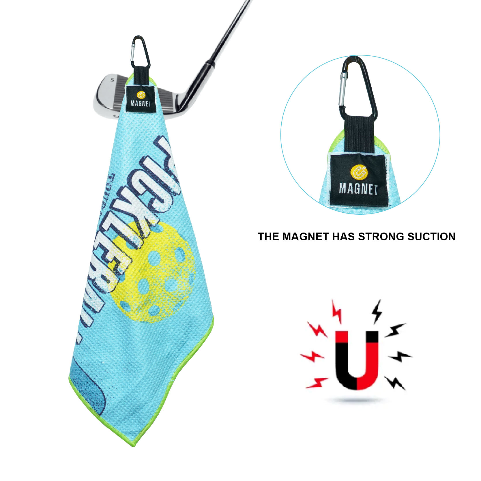 Free Design Funny Golf Towel Wholesale Luxury Magnetic Golf Towel With Hook