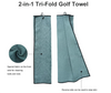 China Manufacturers Wholesale Custom Microfiber Sports Towel Tri-Fold Golf Towel Custom With Clip