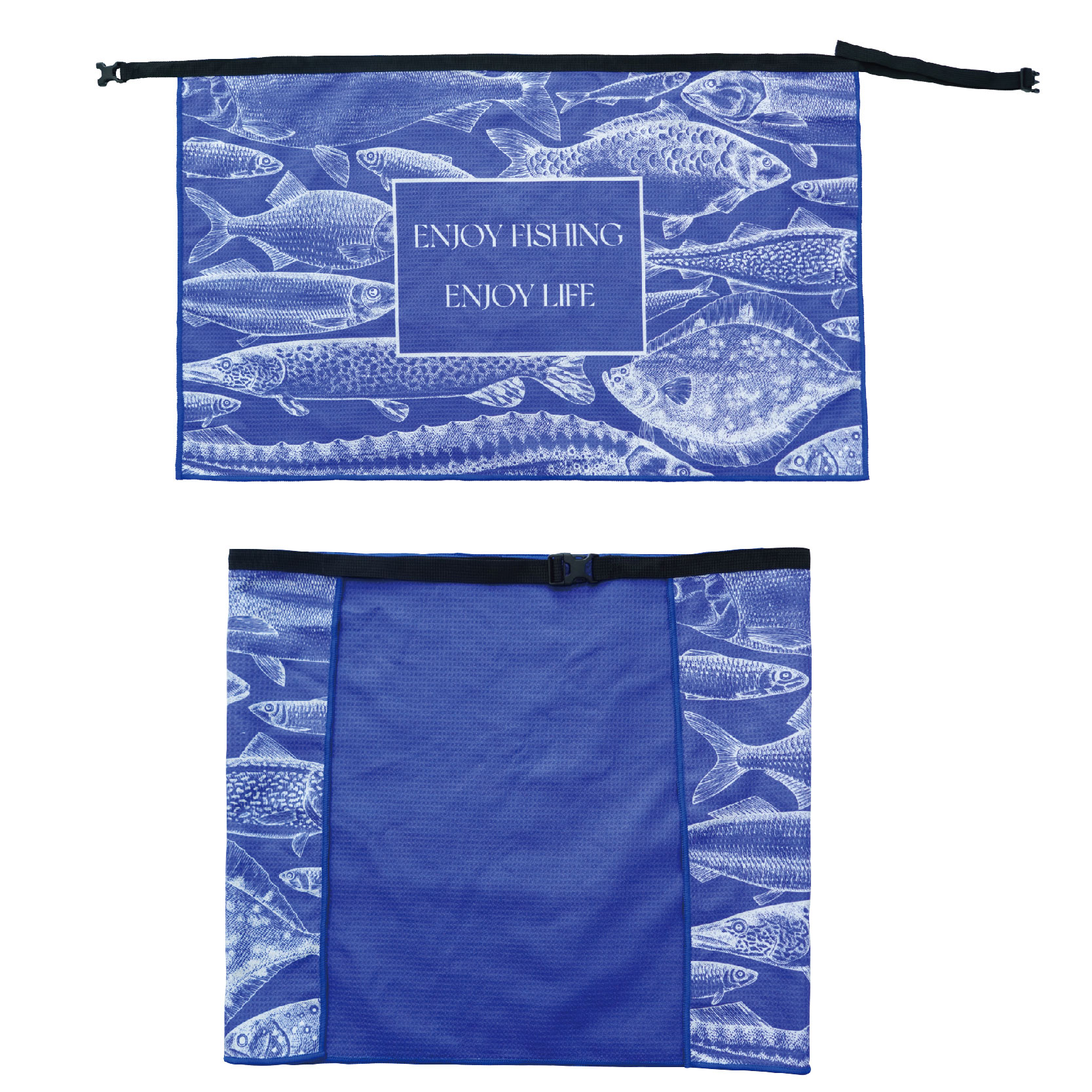 Custom Fishing Camping Sports Quick-drying Towel Super Absorbent Waffle Fishing Towel With Carabiner