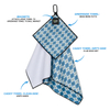Custom Logo Printed Waffle Golf Accessories Clean Towel Golf With Magnet Clip
