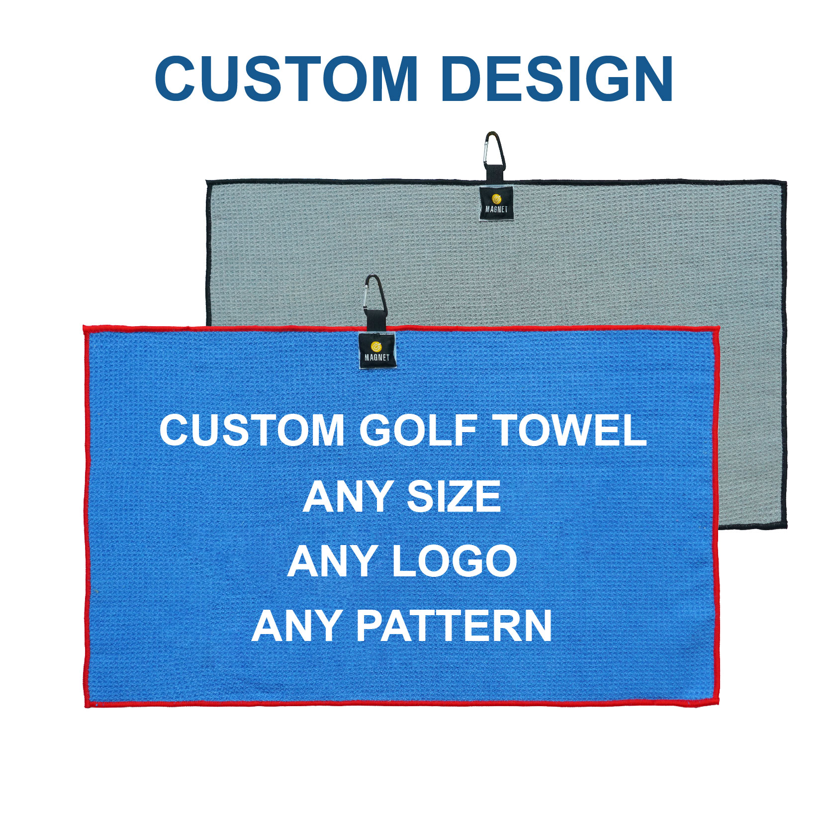 Free Design Funny Golf Towel Wholesale Luxury Magnetic Golf Towel With Hook