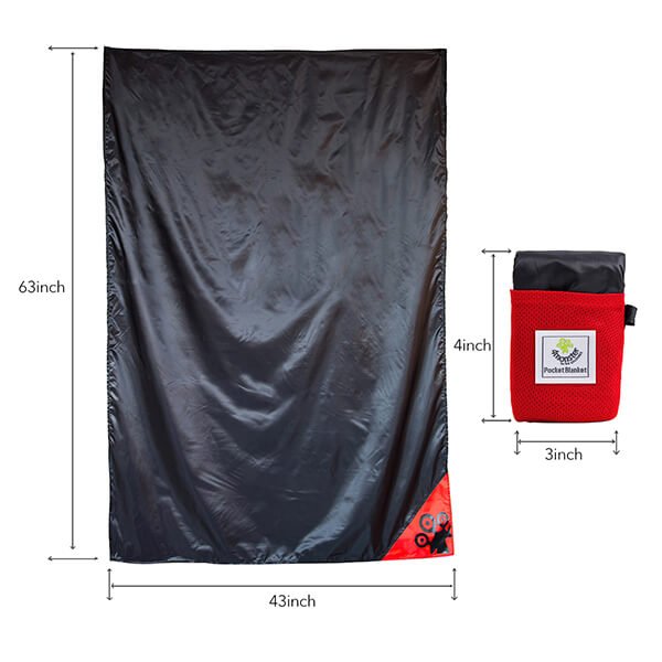 Packable polyester pocket blanket for outdoor picnic oem factory