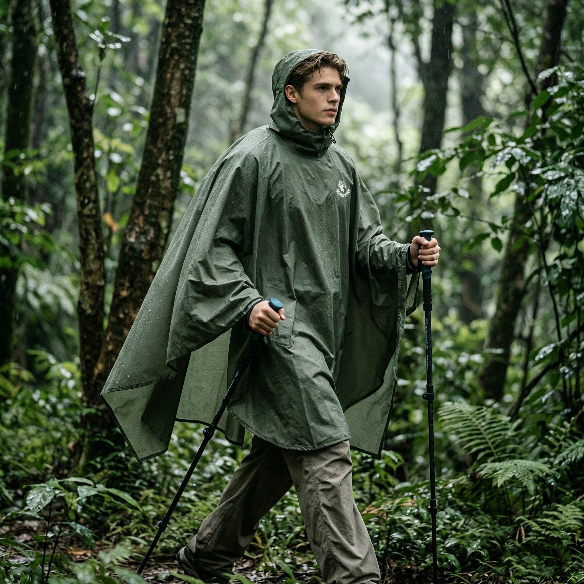 Custom Backpack Rain Poncho Waterproof Hiking Camping Raincoat