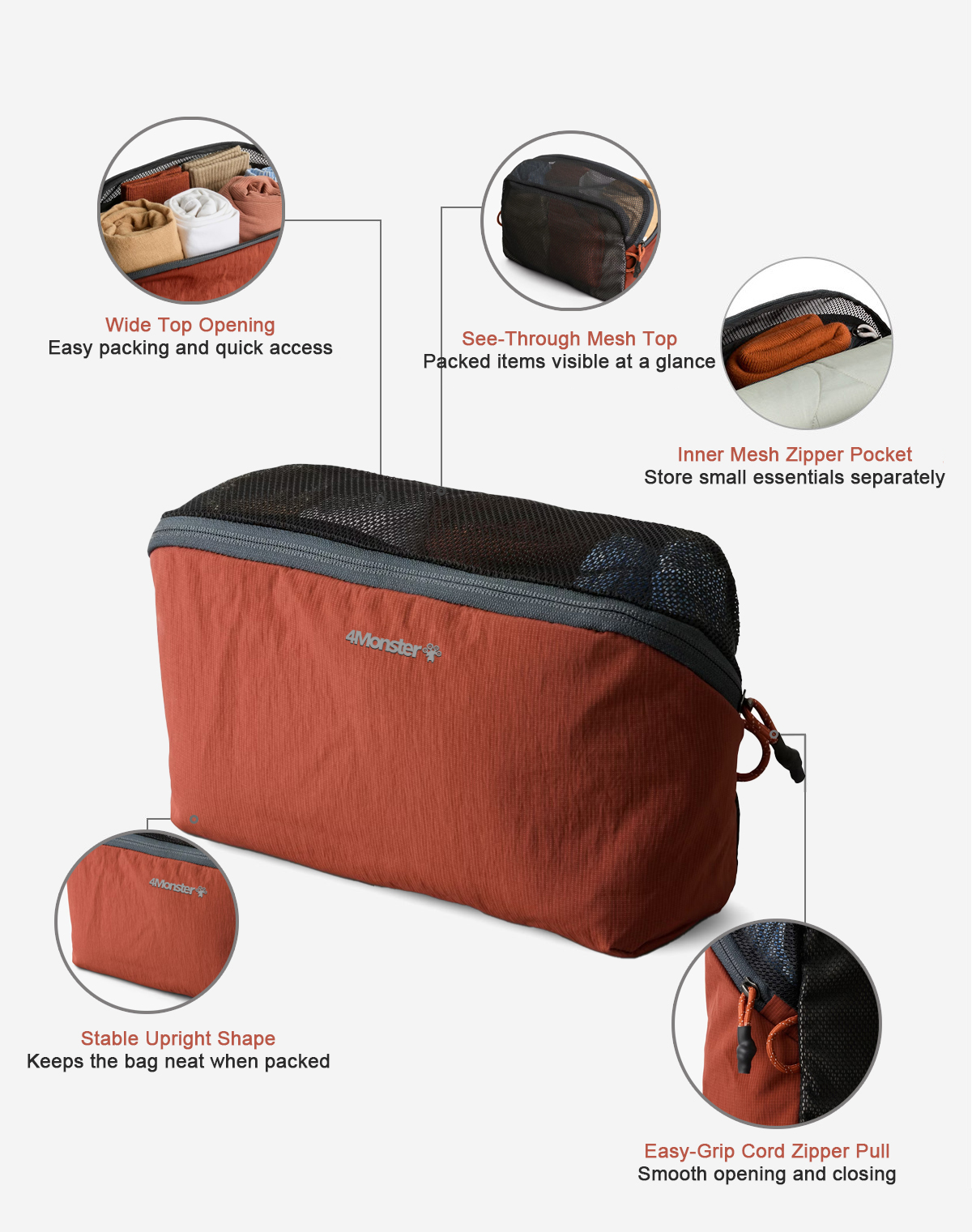 Custom Travel Organizer Packing Cube Set Lightweight Luggage Organizer Bags