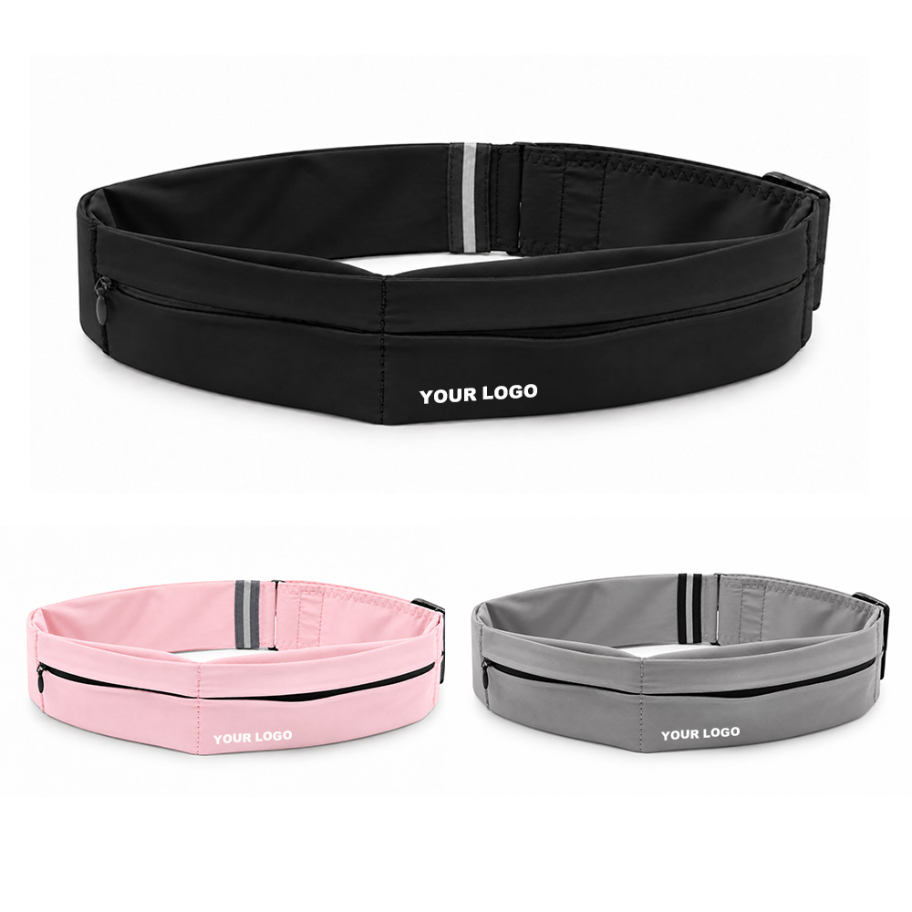 Custom Slim Running Belt with Pockets Lightweight Packable Waist Belt