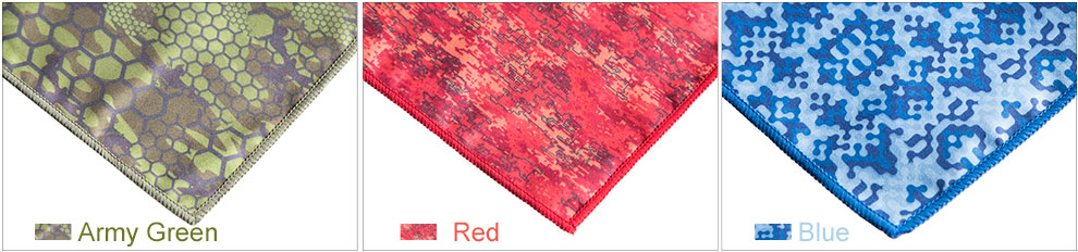 stock color camouflage printing cooling towel