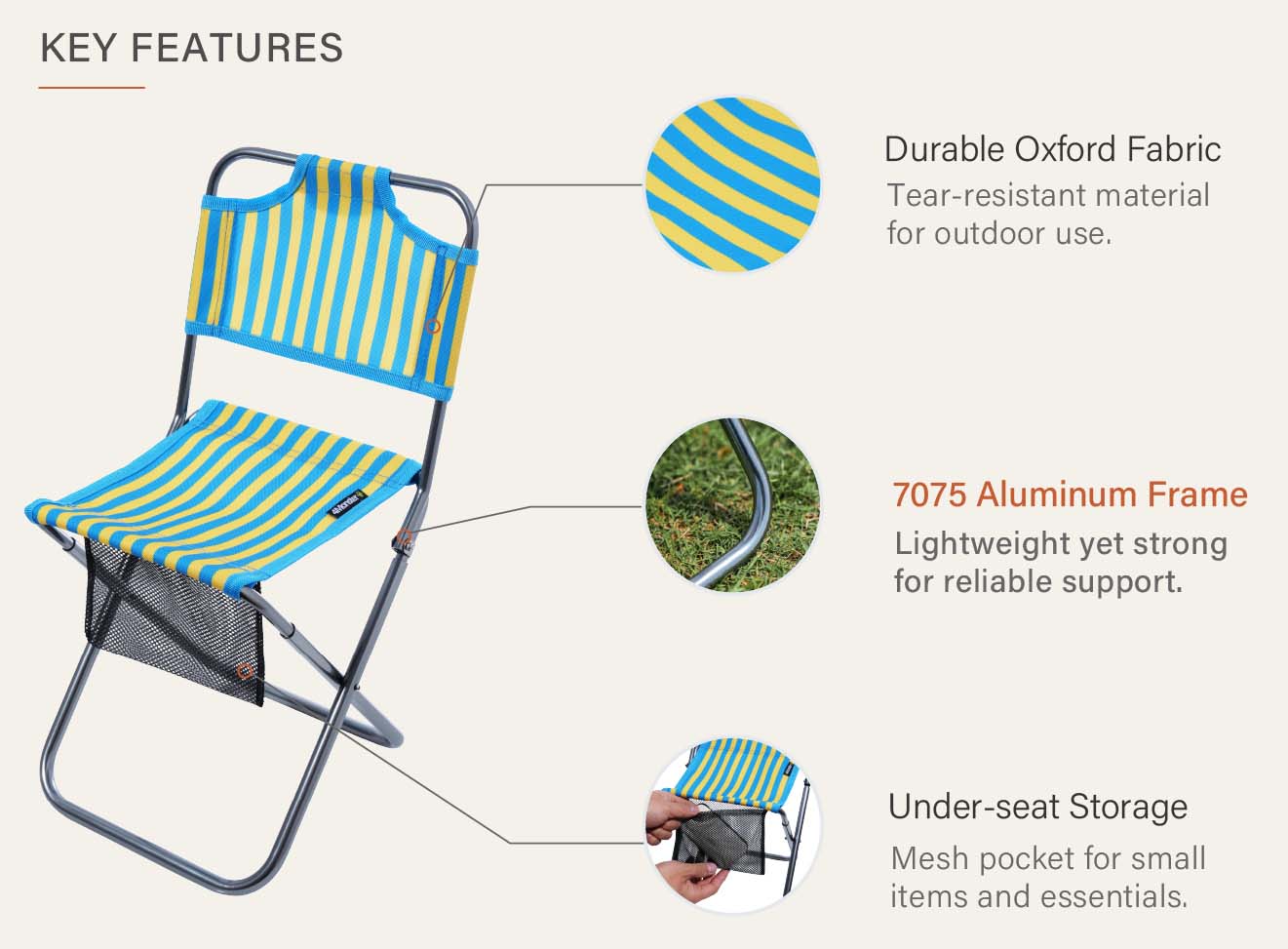 OEM Compact Camping Chair Portable Folding Outdoor Chair Manufacturer